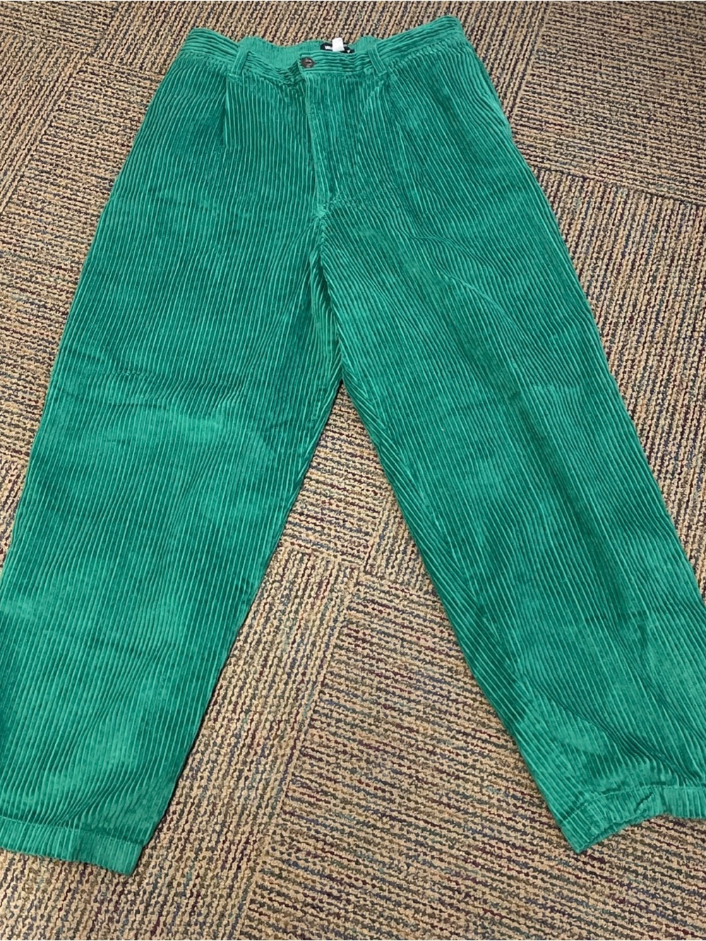 Urban Outfitters Green Wide‑Leg Corduroy Pants